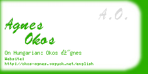 agnes okos business card